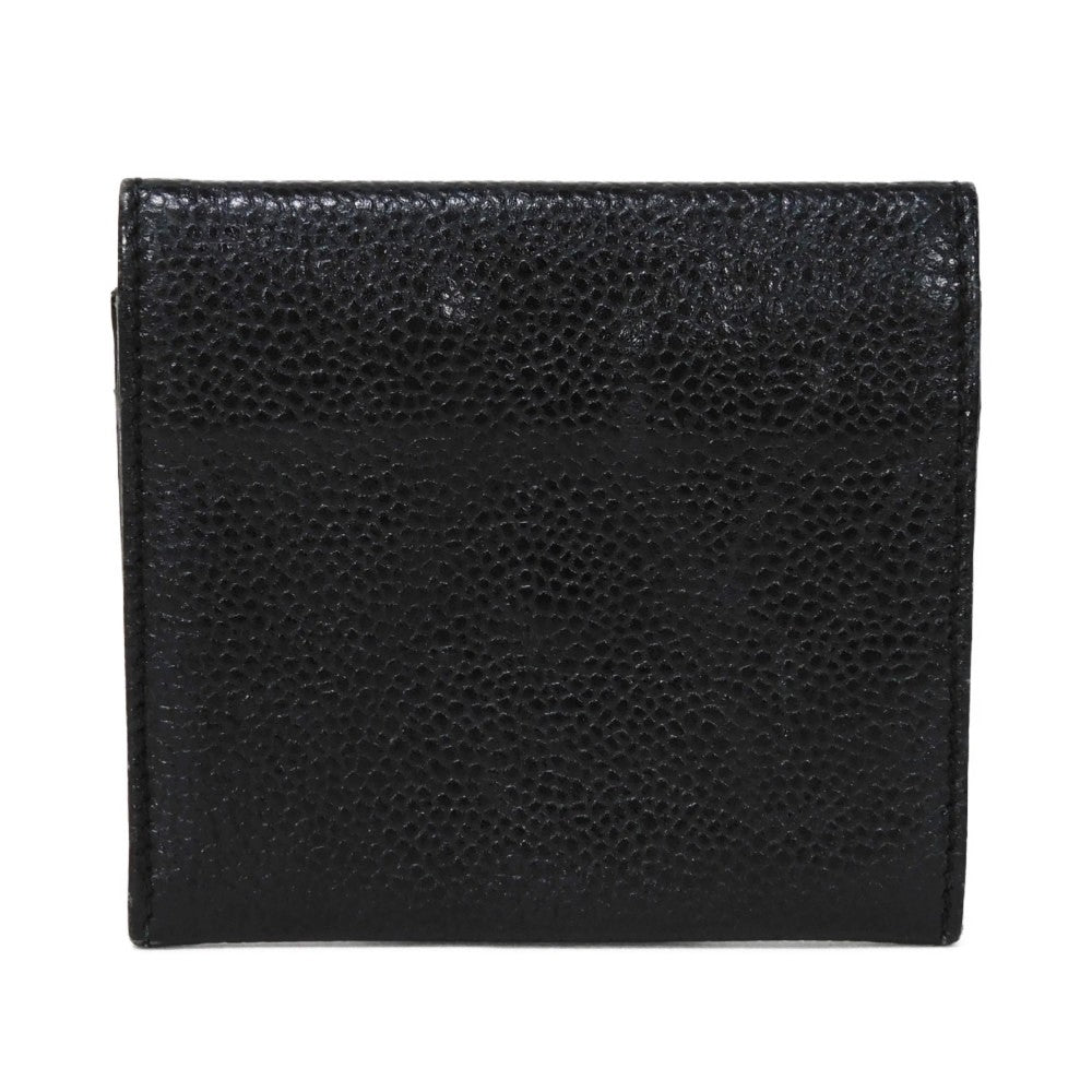 CHANEL Coin case Caviar skin black COCO Mark CC Mark 3rd Series Vintage Big Coco Compact flap wallet unisex(Unisex)