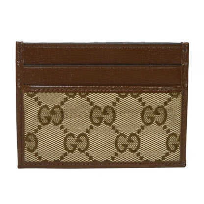 GUCCI Card Case 681709 GY5SN 8563 GG canvas x calf leather beige The Hacker Project GG Canvas Unused Balenciaga Neo Classic Card Holder unisex(Unisex)