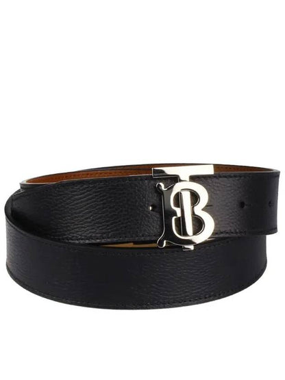 Luxury Burberry Reversible Monogram Leather Belt Black
