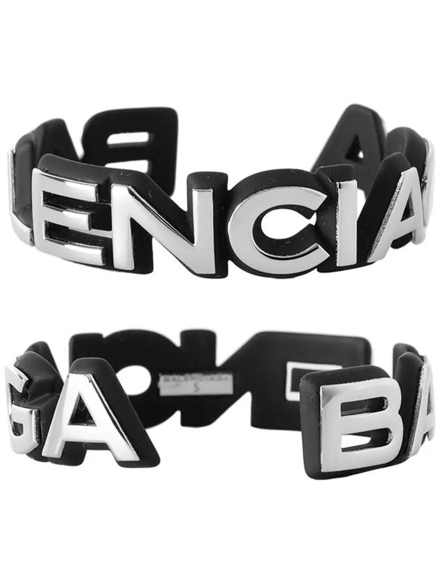 Luxury Balenciaga Trending 2025 Metal Logo Bangle Bracelet Silver