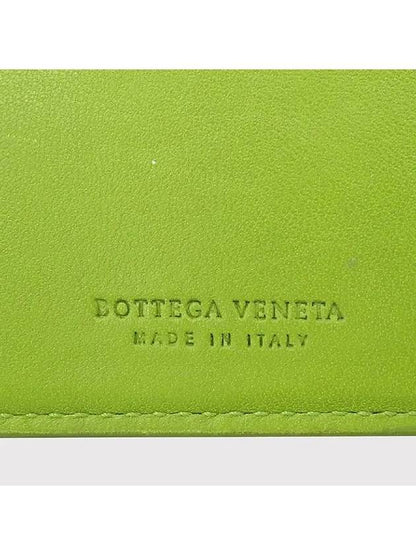 Luxury Bottega Veneta green half wallet