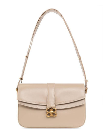Luxury Balenciaga Trending 2025 WoMen's BB Buckle Flap Shoulder Bag Beige