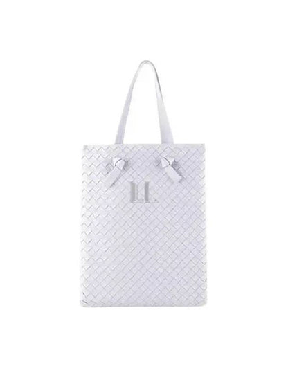 Luxury Bottega Veneta Tie Tote Bag White