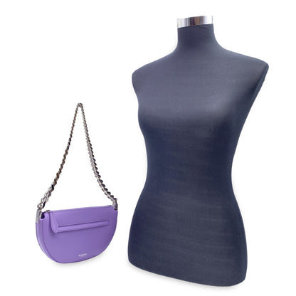 Luxury Burberry Purple Lillac Leather Mini Olympia Shoulder Bag