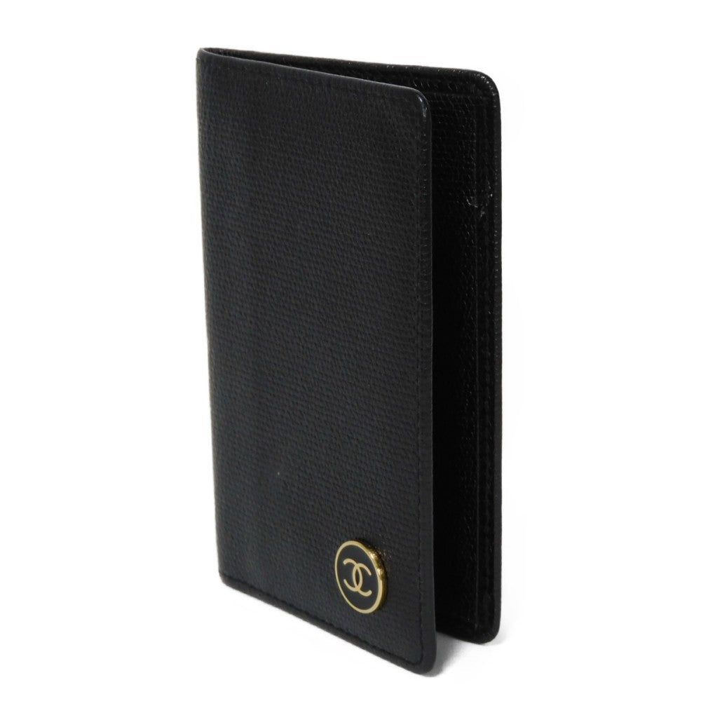 CHANEL Card Case A20910 Calfskin (embossed) black CC Mark Calfskin Enamel 11th Series COCO Mark COCO Button Card Holder Women(Unisex)