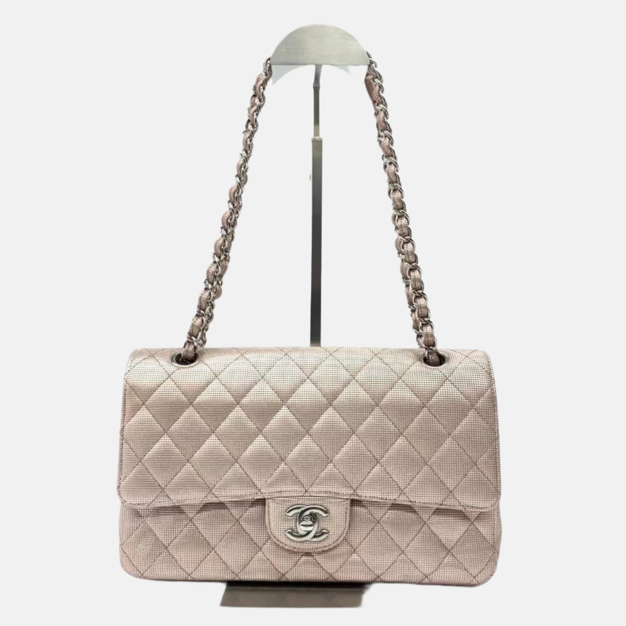 Chanel Classic Flap Medium 2016 Pink Metallic Pixel Effect Calfskin Leather