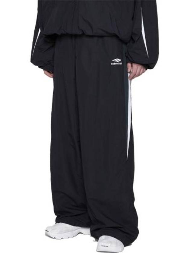 Luxury Balenciaga Trending 2025 Embroidered Logo Nylon Track Pants Black