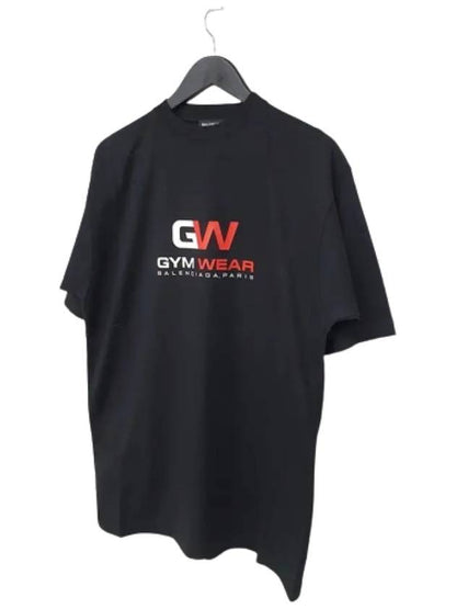 Luxury Balenciaga Trending 2025 Gym Wear Logo Print Short Sleeve T-Shirt Black