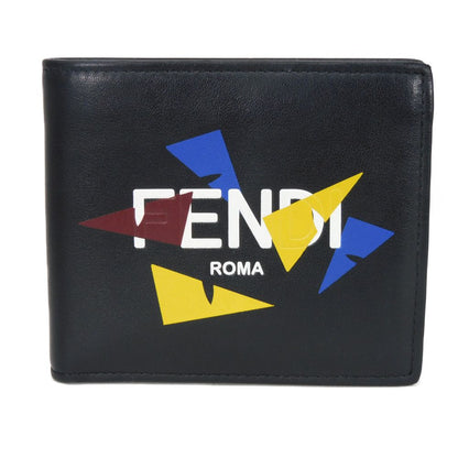 FENDI Bifold Wallet 7M0169 AC9I F0X93 leather black Eye Motif Multicolor logo Bag Bugs Bifold Wallet mens