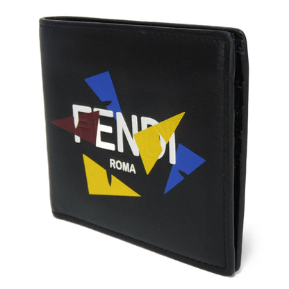 FENDI Bifold Wallet 7M0169 AC9I F0X93 leather black Eye Motif Multicolor logo Bag Bugs Bifold Wallet mens