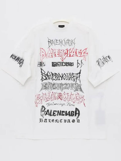 Luxury Balenciaga Trending 2025 Cotton Crew Neck Short Sleeve T-shirt White