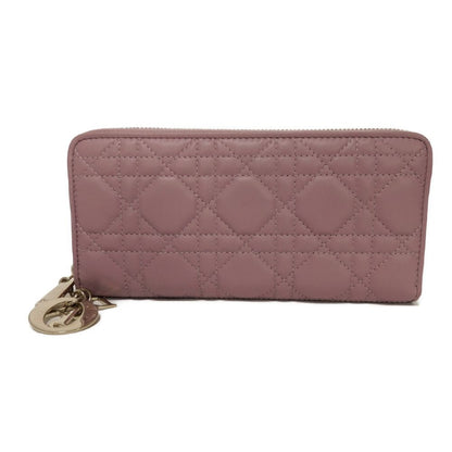 Dior Long Wallet Purse S0007ONMJ_M64P Lambskin (canage embossing) lavender Current logo Zip Around Canage Lady Dior Voyageur Wallet Women