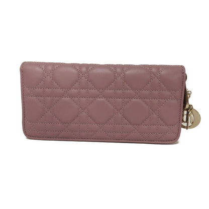 Dior Long Wallet Purse S0007ONMJ_M64P Lambskin (canage embossing) lavender Current logo Zip Around Canage Lady Dior Voyageur Wallet Women