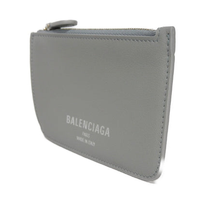BALENCIAGA Coin case 810902 2ABGG 1181 Smooth scarf skin gray Current Unused New logo foil stamping Cash 2.0 Long Coin and Card Holder unisex(Unisex)