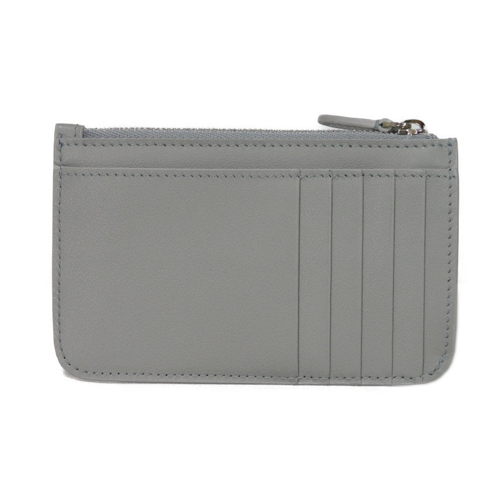BALENCIAGA Coin case 810902 2ABGG 1181 Smooth scarf skin gray Current Unused New logo foil stamping Cash 2.0 Long Coin and Card Holder unisex(Unisex)