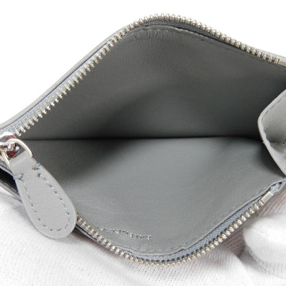 BALENCIAGA Coin case 810902 2ABGG 1181 Smooth scarf skin gray Current Unused New logo foil stamping Cash 2.0 Long Coin and Card Holder unisex(Unisex)
