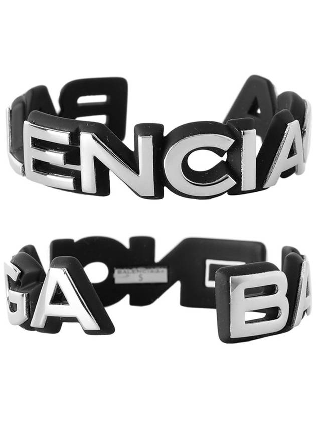 Luxury Balenciaga Trending 2025 Metal Logo Bangle Bracelet Silver