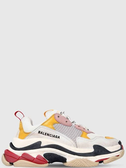 Luxury Balenciaga Trending 2025 Triple S Low Top Sneakers Cream Yellow