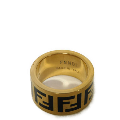 FENDI Ring 8AG945 TL9 F0RNG brass gold Enamel Black S Size 11 Forever FF logo Women