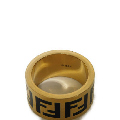 FENDI Ring 8AG945 TL9 F0RNG brass gold Enamel Black S Size 11 Forever FF logo Women