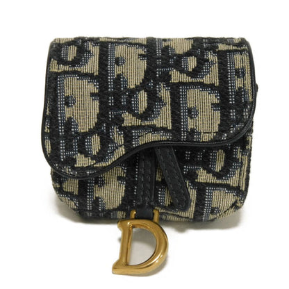Dior key ring S5675CTZQ_M928 Jacquard canvas x smooth calf leather Beige x black x navy Oblique jacquard Saddle AirPods Pro Case
