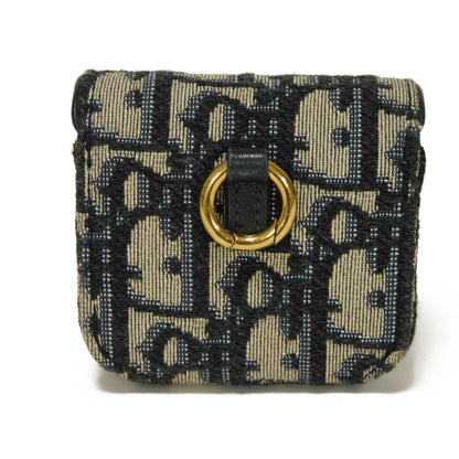 Dior key ring S5675CTZQ_M928 Jacquard canvas x smooth calf leather Beige x black x navy Oblique jacquard Saddle AirPods Pro Case