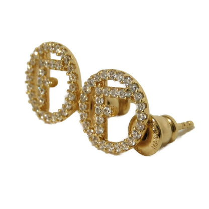 FENDI Pierce 8AG738 6DM F089U Bronze x Zircon clear F logo circle F is