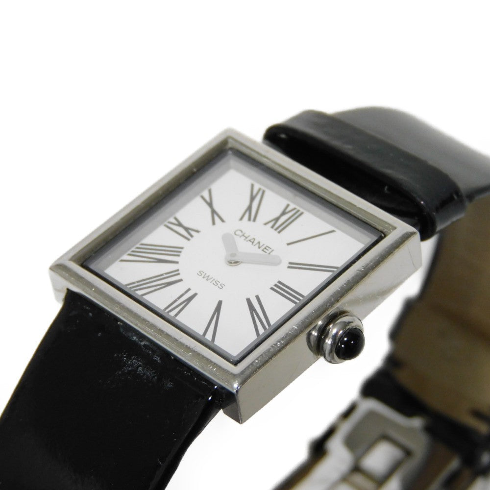 CHANEL Watches Quartz H0572 Stainless steel, leather Silver Mademoiselle white dial Women