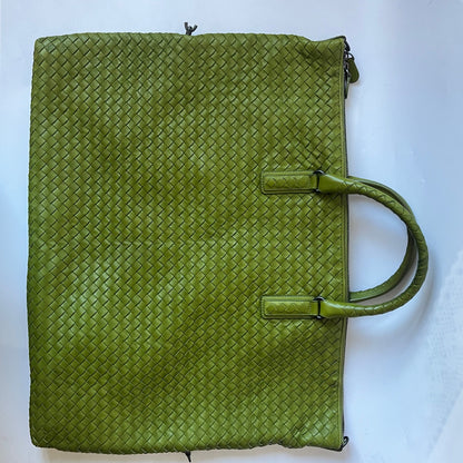 Bottega Veneta Maxi Convertible Tote Bag Hobo Green Leather Two-way Carry 52cm