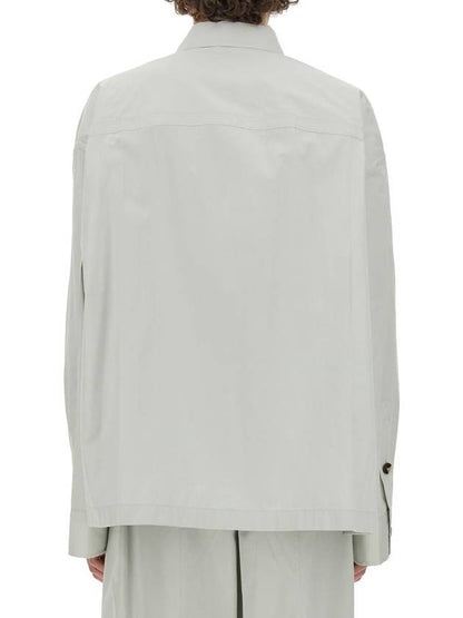 Luxury Bottega Veneta Cotton Silk Long Sleeve Shirt Cloud