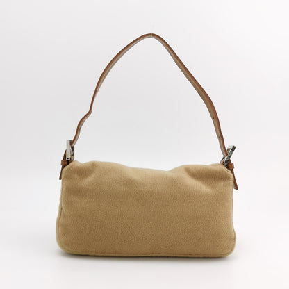 FENDI Baguette Camel Brown Soft Cloth Shoulder Bag