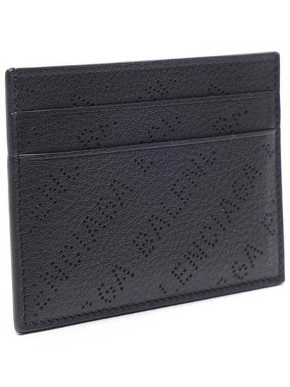 Luxury Balenciaga Trending 2025 Logo Perforated Cash Card Holder Black