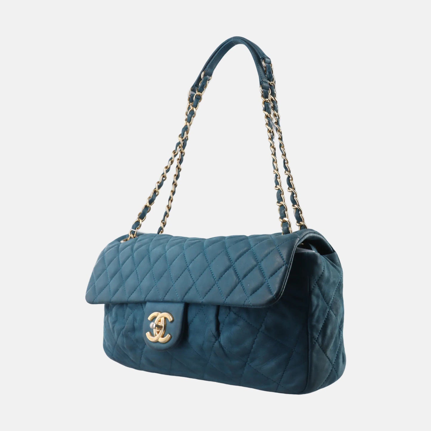 Chanel Classic Flap Seasonal 2012-2013 Calfskin Leather Navy Shoulder Bag