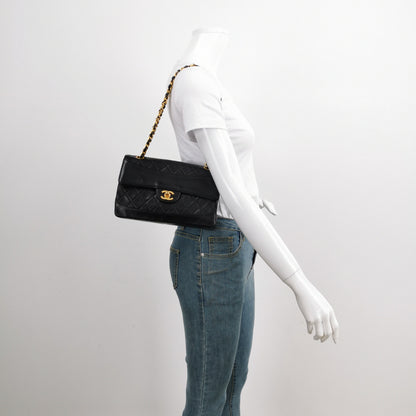 Chanel Classic Flap Vintage 1989 Black Lambskin Leather with 24k Gold Hardware