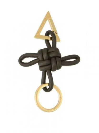 Luxury Bottega Veneta Triangle Nappa Key Holder Brown