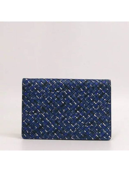 Luxury Bottega Veneta blue clutch bag