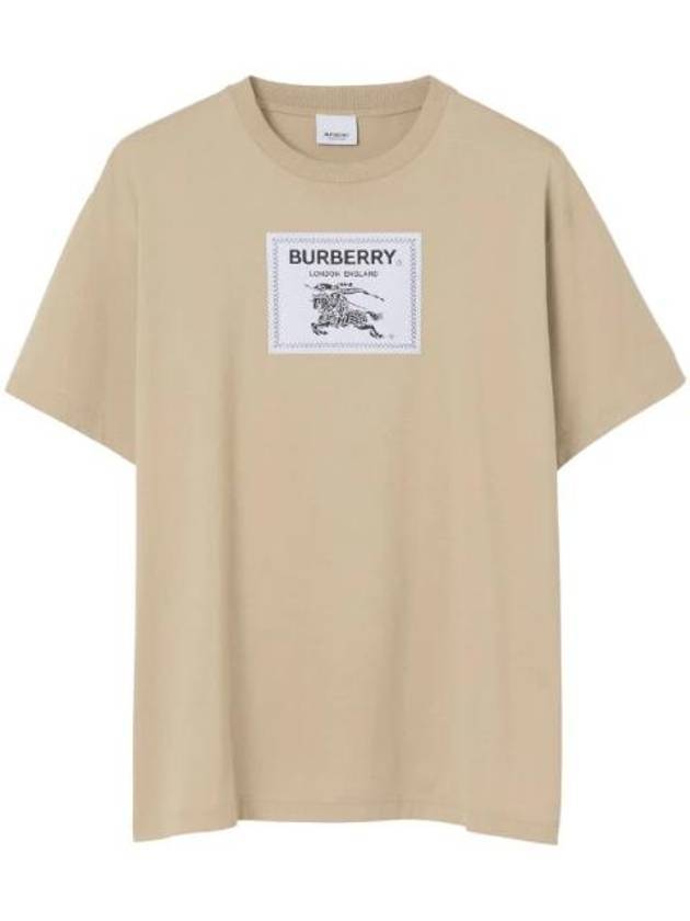Luxury Burberry Men's Prosum Label Cotton Oversized Short Sleeve T-Shirt Soft Fawn