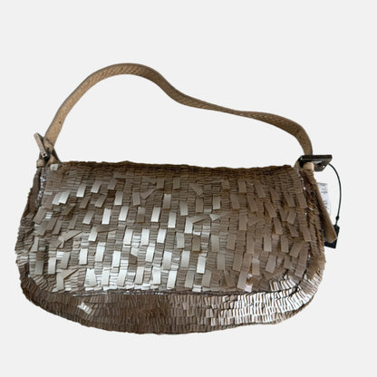 Fendi Baguette Vintage Rare Collectible Gold Sequins and Python leather