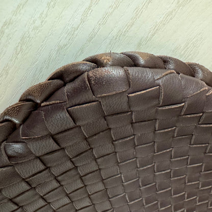 Bottega Veneta Intrecciato Hobo Bag Large Dark Chocolate Brown Lambskin leather 47cm