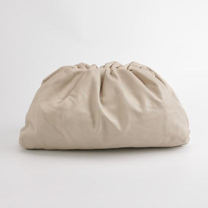 Bottega Veneta Pouch Calfskin Leather White Ecru Large