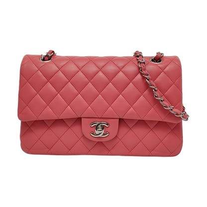 Chanel Timeless Classic Flap Medium Pink Lambskin Leather Gold Hardware