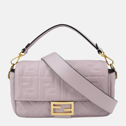 Fendi Baguette Lambskin Leather Crossbody Bag Medium Lavender