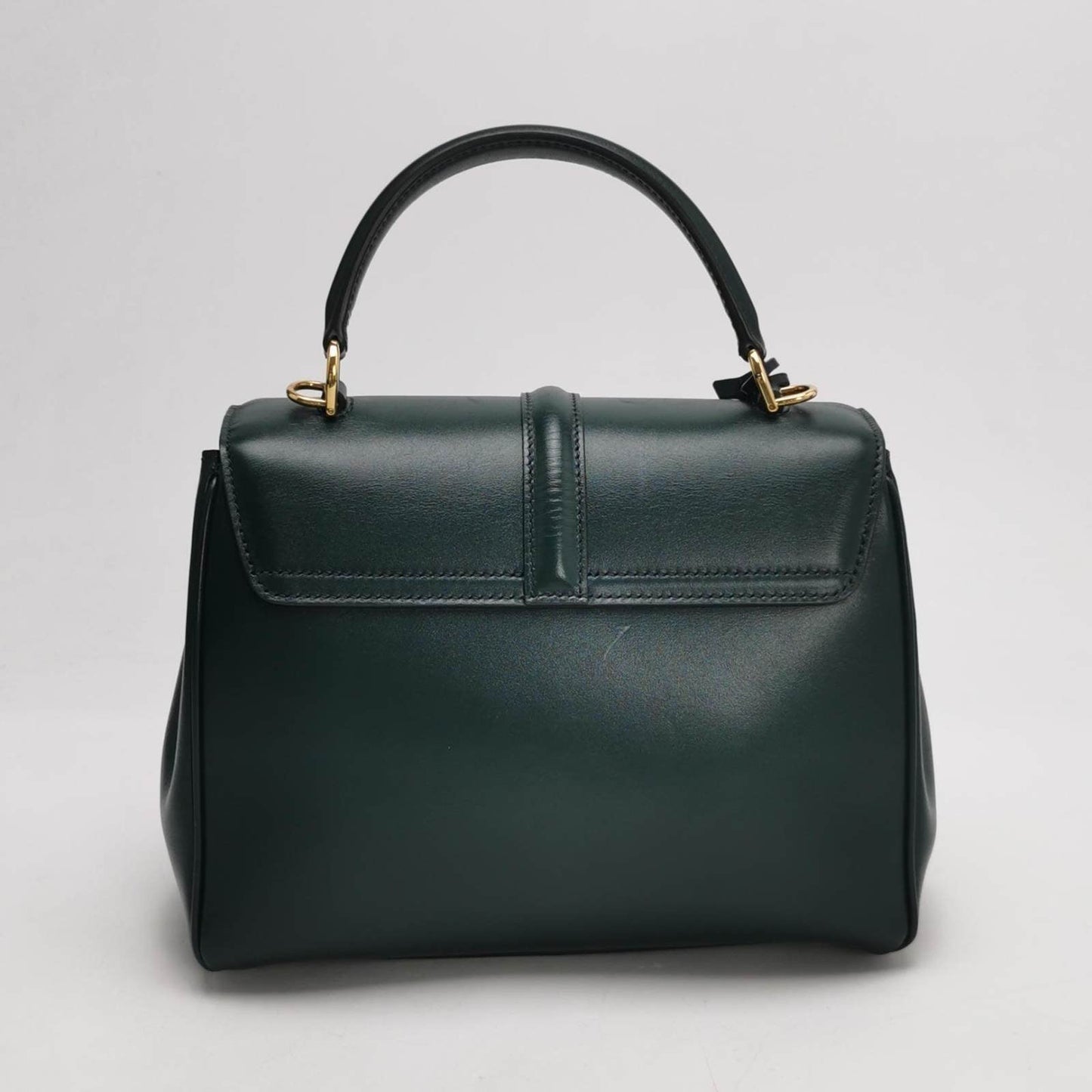 Celine 16 Bag Small Dark Green Smooth Calfskin Leather