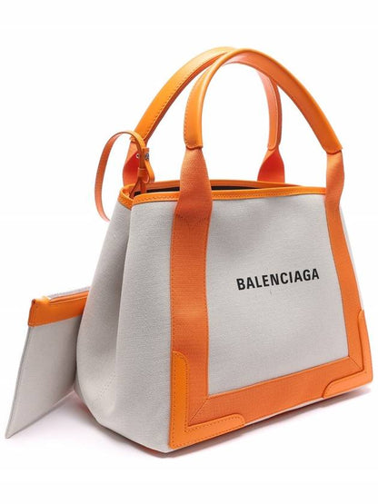 Luxury Balenciaga Trending 2025 Cabas Logo Canvas Small Tote Bag Dark Orange