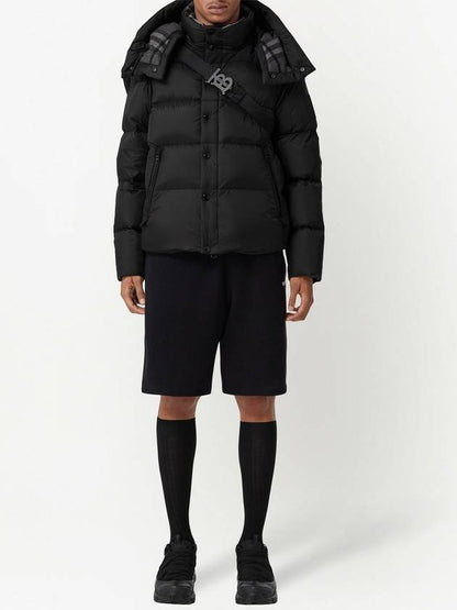 Luxury Burberry Detachable Sleeve Hoodie Padded Black