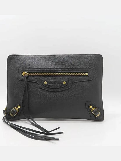 Luxury Balenciaga Trending 2025 652490 Black Grain Calfskin Neo Classic Clutch