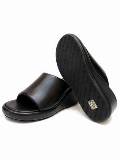 Luxury Balenciaga Trending 2025 Rise Wedge Sandals Black