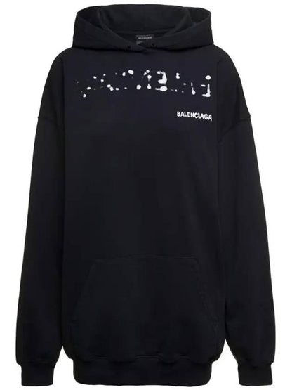 Luxury Balenciaga Trending 2025 Logo Oversized Cotton Hoodie Black