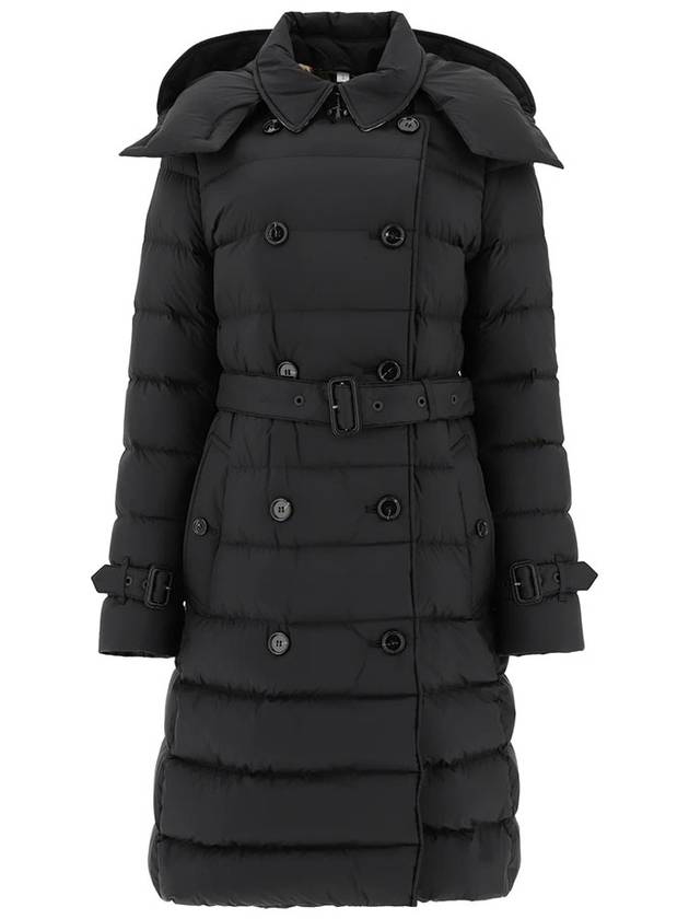 Luxury Burberry WoMen's Double Breasted Hooded Padded Black
