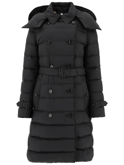 Luxury Burberry WoMen's Double Breasted Hooded Padded Black